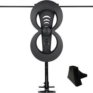 Antennas Direct ClearStream 2MAX Indoor Outdoor TV Antenna, UHF VHF, Multi-Directional, 60+ Mile Range, w/ 20-inch Mast