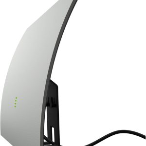 Mohu Gateway Plus Amplified Indoor TV Antenna, Signal Indicator, 60-Mile Range, UHF VHF, Multi-Directional, 4K UHD, NEXTGEN TV - w/Stand, 10ft. Cable