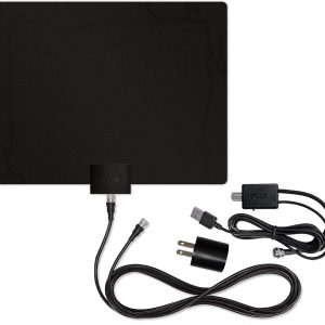 Mohu Leaf 50 Original Paper-Thin Indoor Amplified TV Antenna, UHF VHF, 60-Mile Range, Multi-Directional, 4K 8K UHD NEXTGEN TV - w/ 12 ft. Cable, Jolt Switch