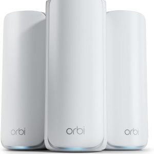 NETGEAR Orbi 770 Series Tri-Band Mesh Network System, WiFi 7 for Gaming (RBE773) - Router + 2 Satellite Extenders, Security Features, Up to 11Gbps, Covers up to 8,000 sq. ft., 100 Devices, 2.5 Gig Internet Port