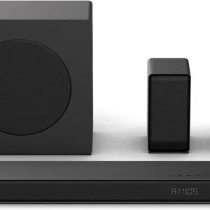 Hisense AX5140Q 5.1.4Ch Sound Bar with Wireless Subwoofer, Dolby Atmos, DTS:X, Bluetooth 5.3, Roku TV Ready, HDMI/AUX/ARC/Optical/USB