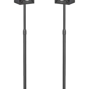 PERLESMITH Speaker Stands Adjustable - Extend 20" to 44" - Holds Satellite Speakers up to 9 lbs, 1 Pair