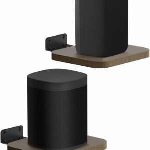 Pair of Rear Speaker Shelves for Wall Mounts - 5.3" x 5.9" Adjustable Floating Wall Bracket for Most Small Speaker Mounting Holds Up to 10Lbs
