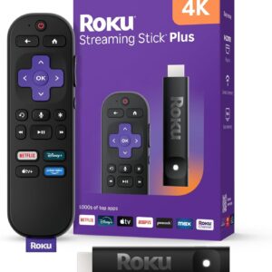 Roku Streaming Stick Plus 2025 - 4K HDR Roku Streaming Device Voice Remote