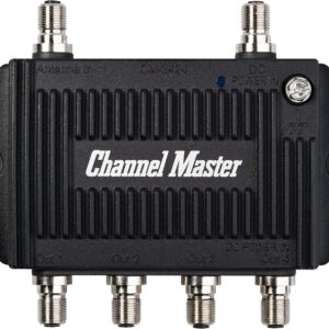 Channel Master TV Antenna Booster 2, 4, or 8-Port TV Antenna Distribution Amplifier, Built-in LTE Filter, 7.5dB Gain, Compatible with Non-Amplified TV Antennas, Indoor/Outdoor